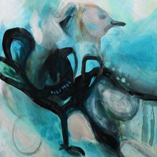 Eichelhäher, Acryl auf Leinwand, Susanne Güldenpfennig, Hannover