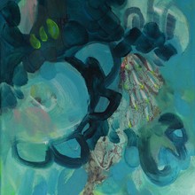 Fingerhut, Acryl und Pigmentliner auf Leinwand, Susanne Güldenpfennig, Hannover
