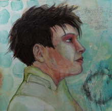 Fokussiert, Acryl und mixed Media auf Leinwand, Susanne Güldenpfennig, Hannover