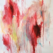 Herz außer Kontrolle, Mixed Media auf Papier, Susanne Güldenpfennig, Hannover