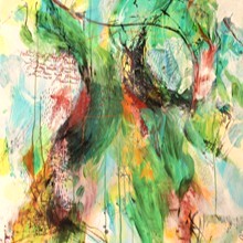 Irrtum und Glaube, Acryl und Mixed Media auf Papier, Susanne Güldenpfennig, Hannover