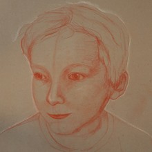 Mio, Rötel auf Papier, Susanne Güldenpfennig, Hannover