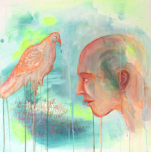 Rucke di guck - rucke die guck, Acryl und Rötel auf Leinwand, Susanne Güldenpfennig, Hannover
