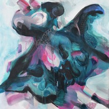 Wenn die Angst tanzt, Acryl und Graphit auf Leinwand, Susanne Güldenpfennig, Hannover